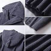 economico Maglioni Cardigan da uomo-Per uomo Cardigan Maglione Maglione corto Maglione lavorato a maglia A coste Maglia Standard Bottone giù Liscio Con cappuccio Di tendenza Classico Da tutti i giorni Appuntamento Abbigliamento Autunno
