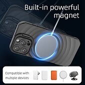 Недорогие Чехлы для iPhone-телефон Кейс для Назначение айфон 16 про макс iPhone 15 Pro Max iPhone 14 Pro Max iPhone 13 Pro Max Магнитный адсорбционный футляр со стендом Поддержка беспроводной зарядки Защита от удара ТПУ ПК