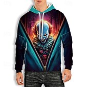 levne Mikiny s kapucí-To Klaun Zabijácký klaun Kapuce Pullover předvečer Všech svatých 3D Grafika Pro Pro páry Pánské Dámské Dospělé předvečer Všech svatých Karneval Plesová maškaráda 3D tisk Párty Běžné / Denní