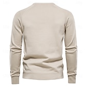 preiswerte Herrenpullover-Argyle Basic Herrenpullover einfarbig Oansatz Langarm Strickpullover Herren Wintermode neue warme Pullover für Männer