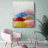 preiswerte Stillleben-Gemälde-handgemachtes buntes Regenschirm-Ölgemälde, großes handgemaltes Regenschirm-Ölgemälde, Wand, modernes abstraktes Landschaftsgemälde, Leinwand, Regenschirm-Gemälde, Heimdekoration, Dekor, Landschaftsgemälde