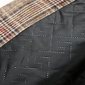 voordelige Trenchcoat voor heren-Voor heren Wollen jas Overjas Regenjas Lange trenchcoat Dagelijks Vakantie Herfst winter Polyester Thermisch Warm Winddicht bovenkleding Kleding Modieus Klassiek Ruitjes Zak Revers Enkele rij knopen