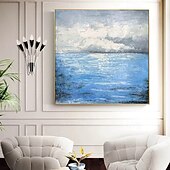 abordables Peintures paysages-peinture à l&#039;huile de paysage marin faite à la main art mural peint à la main mer abstraite moderne peintures de paysage marin abstrait sur toile océan acrylique art mural océan beaux-arts océan sans