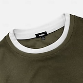 halpa Vohvelineule T-paita-Miesten Vohveli T-paita Pullover-huppari T-paita Pitkähihainen paita Pitkähihainen Tiukka pyöreä kaula-aukko 봄 &amp; Syksy Tavallinen Muoti Suunnittelija Perus Muoti väärennetty kaksiosainen Loma Katu