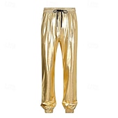 economico pantaloni casual-Per uomo Pareggiatore Pantaloni Pantaloni casual Tasche A cordoncino Vita elastica Liscio Comfort Palco Da mare Di tendenza Informale Argento Nero Media elasticità