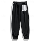 baratos Calças Desportivas-Homens Calças Esportivas Corredor Calças Calça casual Patchwork Com Cordão Cintura elástica Tecido Conforto Quente Comprimento total Ao ar livre Casual Diário Esportes Moda Preto Cinzento