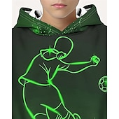tanie 3D sporty i gry dla chłopców-Dla chłopców 3D Graficzny Piłka nożna Bluza z Kapturem Długi rękaw Wiosna Jesień Moda Moda miejska Dzieci 4-12 lat Kaptur Na zewnątrz Codzienny Regularny