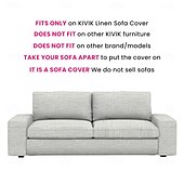 baratos Cobertura de Sofa-Capa de Sofá em Linho Sólido 2 Lugares 3 Lugares Com Estofamento de Algodão e Linho
