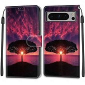 Недорогие Другие чехлы для телефонов-телефон Кейс для Назначение Pixel 8 Pro Pixel 8 Pixel 7 Pixel 7 Pro Pixel 6 Pixel 6 Pro Кейс на заднюю панель со стендом с ремешком на запястье Разъем для карты Ретро ТПУ Кожа PU