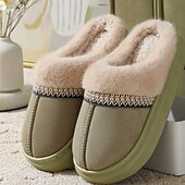 economico Pantofole da casa-pantofole pelose con suola spessa autunno&amp;amp;pantofole invernali in cotone per esterni con interno in caldo peluche spesso e confortevole per la casa