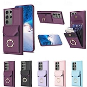 Недорогие Чехлы для Samsung-телефон Кейс для Назначение S23 Ultra Plus S22 S21 Плюс Ультра A54 A34 A14 А53 A12 A52 Samsung A13 5G Кошелек для карт Кольца-держатели Разъем для карты Защита от удара Ретро ТПУ Кожа PU