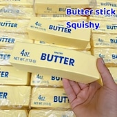 economico Anti-stress-Confezione da 2 giocattoli squishy a forma di bastoncino di burro, morbidi e lenti, da leccarsi le dita, giocattolo divertente per adulti