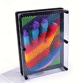 cheap Gags &amp; Practical Joke Toys-Rainbow 3D Pin Art Board Toy - Sensory Handprint Sculpture for Kids and Adults - Decompression and Creativity Art Sensory Toy - Perfect for Parties, Birthdays, and Christmas Gifts