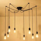 economico Luci a sospensione-lampada a sospensione a led bianco caldo 6/10/14 teste retro edison multi regolabile fai da te luce ragno soffitto moderno chic industriale per soggiorno camera da letto 110-240v