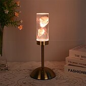 baratos Candeeiros de mesa-acrílico flor eterna candeeiro de mesa tri cor temperatura cor luz gradiente led criativo noite luz quarto lâmpada cabeceira atmosfera decoração ornamento aniversário presente usb 1pc