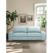 baratos Cobertura de Sofa-Capa de Sofá em Linho Sólido 2 Lugares 3 Lugares Com Estofamento de Algodão e Linho
