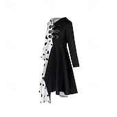 levne Dívčí kostýmy-Sto a jeden dalmatin Cruella de Vil Šaty Maškarní Cosplay kostým Obleč se Filmové kostýmy for Dívčí Dětské Plesová maškaráda Párty a večer