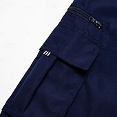 voordelige Cargobroeken-Voor heren Cargohosen Broek Elastische taille Zak met rits Recht been Effen Comfort Zacht Volledige lengte Buiten Dagelijks Uitgaan Modieus Streetwear Zwart blauw