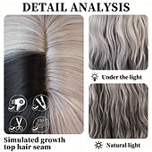 abordables Perruques Synthétiques Sans Bonnet-perruque de cheveux longs ondulés avec frange pour femmes perruques ombrées de fête quotidienne en fibre synthétique résistante à la chaleur