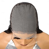 cheap Human Hair Lace Front Wigs-Ishow 6x6 Human Hair Lace Frontal Wig Transparent Straight Human Hair 180% Density