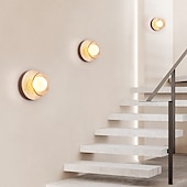 זול אורות קיר פנימיים-תאורת קיר פנימית led 30 ס&quot;מ 1-אור עץ כדור גוון קיר אור חדר שינה מודרני קיר ליד המיטה פמוט פשוט מסדרון חדר מדרגות g9 מנורה צמודת קיר לסלון חדר עבודה מסדרון חדר אוכל מרפסת 85-265v