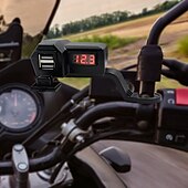 economico Caricabatterie per auto-Caricabatterie per cellulare per moto 3.4a dual usb con accendisigari 10-24v con misuratore di tensione accessori di modifica