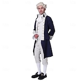 preiswerte Outfits-Retro Vintage Rokoko Viktorianisch Hose Hemd Trenchcoat Gentleman Kostüm Herren königlich Halloween Karneval Maskerade Leistung Party Karneval von Venedig Erwachsene Mantel Weste Hemd Ganzjahres