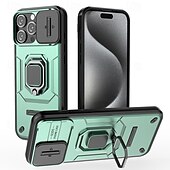 cheap iPhone Cases-Phone Case For iPhone 16 Pro Max iPhone 15 Pro Max iPhone 14 Pro Max iPhone 13 Pro Max Back Cover Ring Holder Shockproof TPU PC Metal