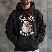 abordables sudaderas con capucha 3d para hombre-Navidad Hombre Papá Noel Sudadera Sudaderas Sudadera Manga Larga Sudadera con capucha Con Capucha Moda Impresión 3D Deporte Ropa de calle Negro Bolsillo Impresión 3D Otoño Invierno Diseñador