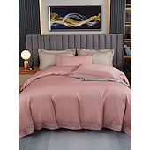 economico Collezione d&#039;elite-Set copripiumino da 4 pezzi, 100% cotone biologico, tessuto morbido e traspirante, include copripiumino e federe per un sonno confortevole.