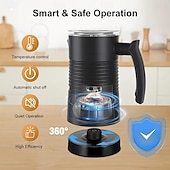 cheap Kitchen Appliances-Electric Coffee Milk Frother Milk Steamer Soft Foam Maker with Two Whisks for Frothing and Heating Milk 4 IN 1 Multifunction
