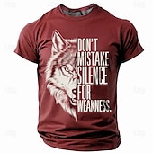 preiswerte T-Shirts mit Tiermuster-Herren Wolf T Shirt Kurzarm T-Shirt 3D-Druck Rundhalsausschnitt Hemd Retro Vintage Brautkleider schlicht Streetstyle Sports Outdoor Festtage Ausgehen Schwarz Rote Blau Frühling Sommer Bekleidung S M
