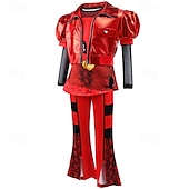 billiga Tjejdräkter-Barn Röd drottning av hjärtan Karneval Kläder Descendants The Rise of Red Cosplay Barn Flickor Karnival Fest Enkel karnevalskostym Klä ut