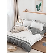 economico Collezione d&#039;elite-Set copripiumino da 4 pezzi, 100% cotone biologico, tessuto morbido e traspirante, include copripiumino e federe per un sonno confortevole.