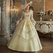 cheap Dresses-Rococo Victorian Vintage Inspired Dress Party Costume Prom Dress Princess Shakespeare Solid Color Ball Gown Fancy Dress Women's Christmas Halloween Carnival Evening Party Party Masquerade Adults'