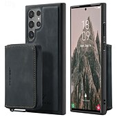 お買い得  サムスン用ケース-電話 ケース 用途 サムスンのギャラクシー S24 Ultra Plus S24 FE S23 S22 S21 S20 Ultra Plus FE A55 A35 A25 A15 5G A54 A34 A14 A73 A53 A33 A23 A13 A72 A52 A32 A22 A12 S25ウルトラ バックカバー スタンド付き 取り外し可 磁石バックル レトロ風 TPU PC PUレザー