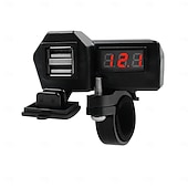 economico Caricabatterie per auto-Caricabatterie per cellulare per moto 3.4a dual usb con accendisigari 10-24v con misuratore di tensione accessori di modifica