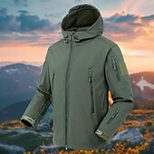 abordables Softshell, polares y chaquetas de montaña-Hombre Chaqueta Softshell Chaqueta para senderismo Al aire libre Bloque de color Resistente al Viento Resistente al Agua Sudadera Chaqueta cortavientos Camping / Senderismo / Espeleología Viaje Negro