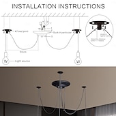 economico Luci a sospensione-lampada a sospensione a led bianco caldo 6/10/14 teste retro edison multi regolabile fai da te luce ragno soffitto moderno chic industriale per soggiorno camera da letto 110-240v