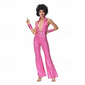 cheap Outfits-Vintage Inspired 1970s Hip Hop Masquerade Sleeveless Disco Solid Color Jumpsuits Halter Neck Women&#039;s Carnival Costume Halloween Carnival Masquerade Casual Daily Party / Cocktail Pride Parade Adults&#039;