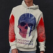 abordables Sudaderas y Hoodies de Halloween-Hombre Graphic Oscuro Sudadera Sudaderas Sudadera Manga Larga Sudadera con capucha Con Capucha Vacaciones Impresión 3D Vacaciones Deporte Noche Beige Estampado Invierno Primavera &amp; Otoño Diseñador