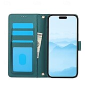 Χαμηλού Κόστους iPhone Θήκες-τηλέφωνο tok Για iPhone 16 iPhone 15 Pro Max Plus iPhone 14 13 12 11 Pro Max Plus Θήκη κάρτας πορτοφολιού Προστατευτικό για όλο το σώμα με λουράκι καρπού Σταντ ποδηλάτου Ρετρό TPU PU δέρμα