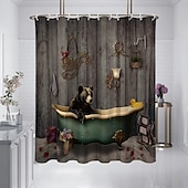 levne Sprchové závěsy-Sprchový závěs s háčky 180cm*180cm (70&quot;*70&quot;) polyester pratelné voděodolné vzor retro vintage pro dekoraci koupelny a vany