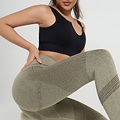billiga Yoga Leggings &amp; Tights-Dam Yogabyxor Yoga leggings Lappverk Hög midja Yoga Gymträning Pilates Trikåer Svart Rosa Armégrön Höst sporter Sportkläder Elastisk Smal