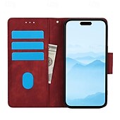 Недорогие Чехлы для iPhone-телефон Кейс для Назначение айфон 16 Айфон 15 Про Макс Плюс iPhone 14 13 12 11 Pro Max Plus Mini Кошелек для карт Полная защита тела с ремешком на запястье Откидная подножка