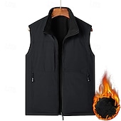 cheap Vests-Men&#039;s Hiking Vest Hiking Fleece Vest Sleeveless Vest Outdoor Thermal Warm Fleece Lining Comfortable Winter Pocket Double-sided Wear Polyester Black Army Green Navy Blue Hunting Fishing Climbing