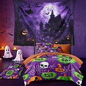 voordelige halloween wandtapijten-Halloween decoraties blacklight wandtapijt uv-reactief glow in the dark glow party spookhuis psychedelisch trippy mistig hangend wandtapijt muurschildering voor woonkamer slaapkamer heks pompoen