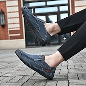 levne Pánské nazouváky a mokasíny-pánské ležérní slip-on mokasíny, lehké prodyšné boty z umělé kůže s protiskluzovou podrážkou, ideální pro každodenní nošení a outdoorové aktivity