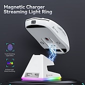 baratos Ratos-attack shark x6 mouse bluetooth pixart paw3395 conexão tri-mode rgb touch base de carregamento magnético macro mouse para jogos