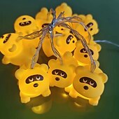 economico Striscie luci a batteria-graziose luci a forma di orso in vinile con suono a led, 1,5 m, 10 led, alimentate a batteria, per interni ed esterni, per natale, matrimonio, compleanno, festa, casa, cameretta dei bambini